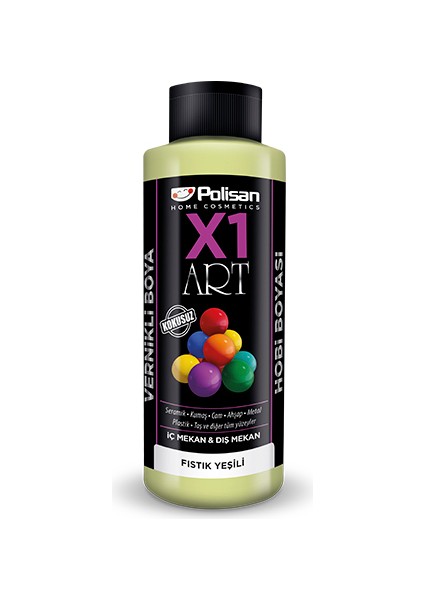 X1 Art Vernikli Hobi Boyası Fıstık Yeşili 120 ml