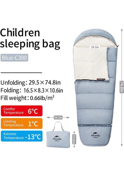 C300 Ultralight Pamuklu Uyku Tulumu -13°c ( Çocuk )