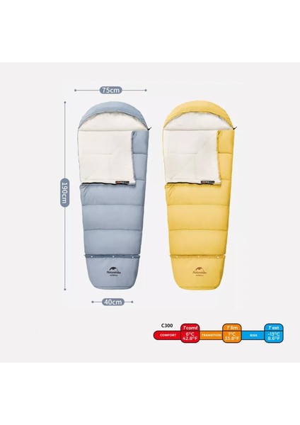 C300 Ultralight Pamuklu Uyku Tulumu -13°c ( Çocuk )