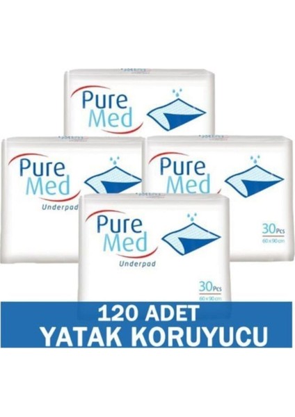 Hasta Altı Bezi Serme Yatak Koruyucu 60x90 30'Lu * 4 Paket