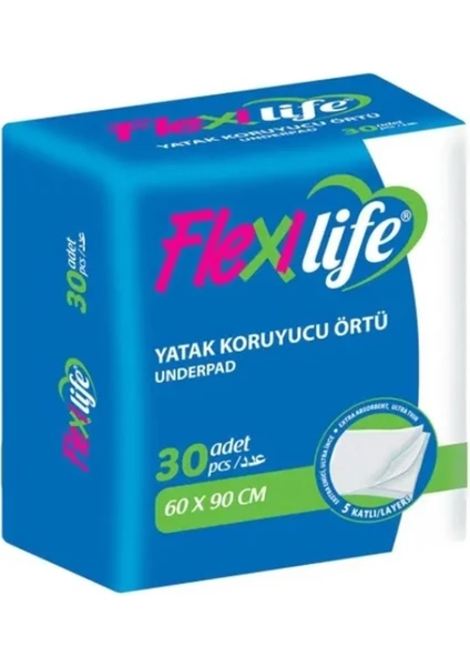 Flexi Life Hasta Alt Açma Yatak Koruyucu Örtü 60*90 Cm (Paket İçi Adet 30 Adet) Klasik