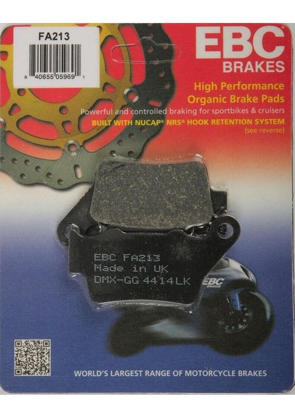 FA213 2020-2022 Bajaj Dominar 400 Ug Arka Fren Balatası Organik Balata