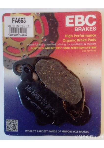 Yamaha Mt-25 Abs Ön Fren Balatası Ebc FA663 Balata N11.36121