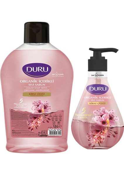 Organik Içerikli Kiraz Çiçeği Sıvı Sabun 1,5 L + 500 ml