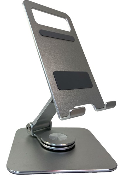 360 Derece Dönebilen Lüks Katlanabilir Metal Tablet ve Telefon Tutucu Stant Masaüstü Şarj Stand Ma-03