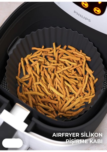 Airfryer Silikon Pişirme Kabı 20X5 cm Bpa Içermez Hava Fritözü Kalıbı Gıdaya Uygun