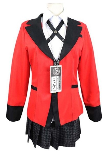Anime Kakegurui Jabami Yumeko Cosplay Kostüm Japon Kırmızı Tam Set Okul Üniforması Cadılar Bayramı Karnaval Jk Etek Üniforma fiyatları