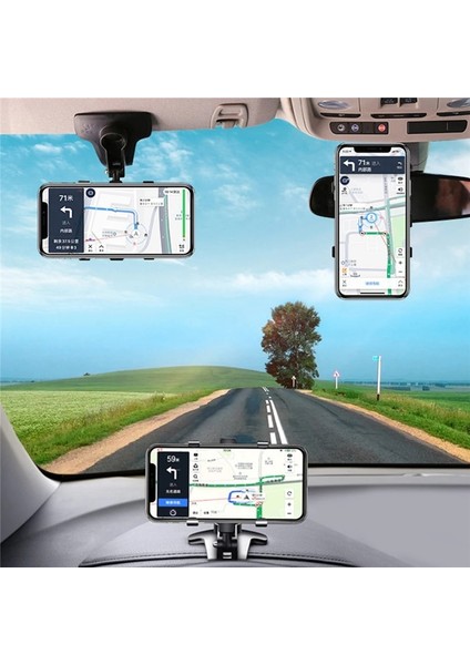 3'ü 1 Arada Araç Telefon Standı Kontrol Paneli Ayna Telefon Gps Navigasyon Standı Ayarlanabilir Otomatik Telefon Standı iPhone 13 (Yurt Dışından)