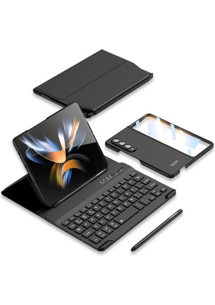 Galaxy Z Fold 4 Uyumlu Kıpta Serisi Standlı Bluetooth Klavyeli Keyboard Set Kılıf