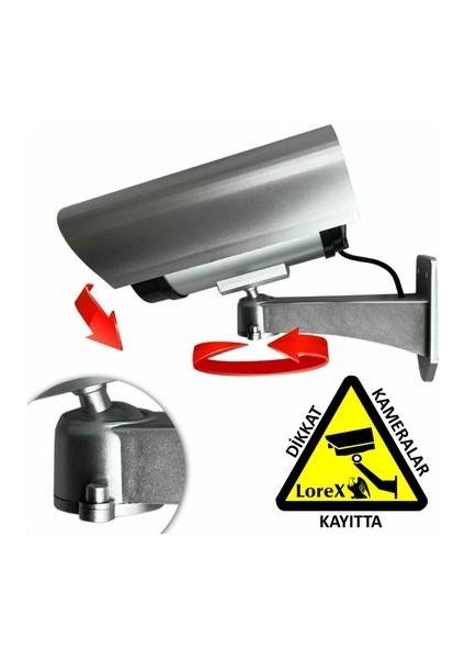 LR-D11IR IR Görünümlü Dış Ortam Maket Caydırıcı Dummy Kamera + LR-NG300 Kablosuz Hareket Sensörlü Uzaktan Kumandalı Alarm Seti