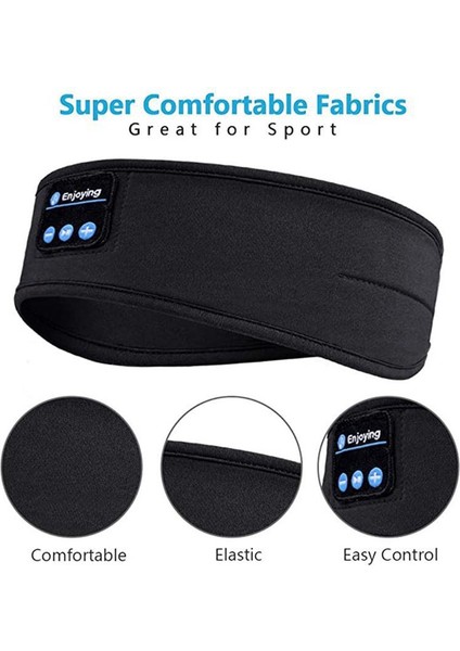 Kablosuz Bluetooth Kulaklıklar Spor Kafa Bandı Ince Yumuşak Elastik Rahat Kablosuz Müzik Kulaklığı Uyku Maskesi Uyuyan Gözler İçin (Yurt Dışından)