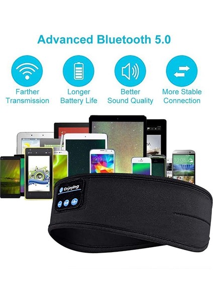 Kablosuz Bluetooth Kulaklıklar Spor Kafa Bandı Ince Yumuşak Elastik Rahat Kablosuz Müzik Kulaklığı Uyku Maskesi Uyuyan Gözler İçin (Yurt Dışından) indirimleri