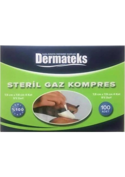 Steril Gaz Kompres 7,5x7,5cm 100LÜ - 3 Adet