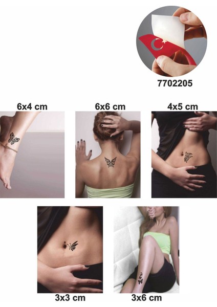 Kelebekler 5 Adet Geçici Dövme Kına Şablonu fiyatları
