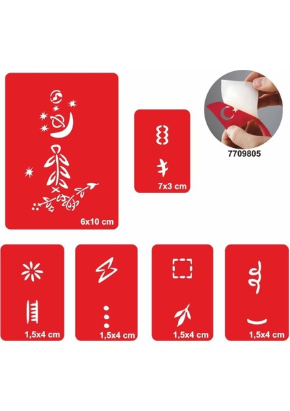 El ve Parmak Motifleri 5 Adet Geçici Dövme Kına Şablonu