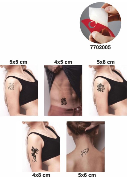 Kedigiller 5 Adet Geçici Dövme Kına Şablonu fiyatları