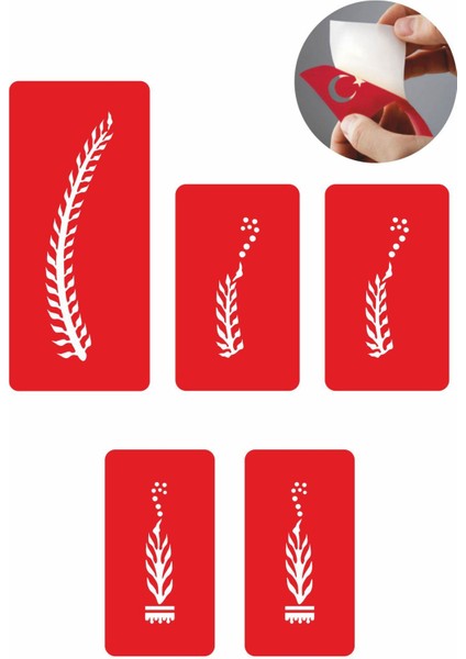 Aşk Merdiveni 5 Adet Geçici Dövme Kına Şablonu