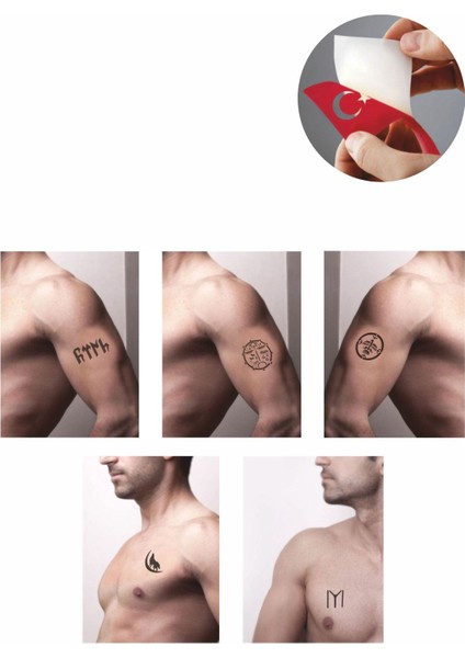 Göktürkçe Kayı Sembolleri Hint Kınası ile Geçici Dövme Yapma Seti fiyatları