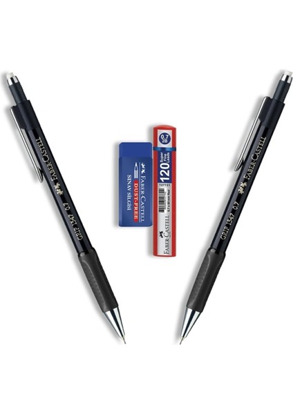 Faber Castell Faber-Castell Grip 1347 Uçlu Kalem Siyah 0.7 mm + Uç + Sınav Silgisi