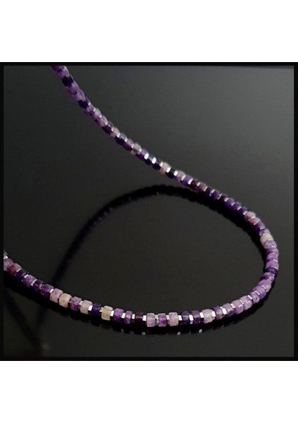 Ametist, Hematit Gümüş Set, Doğal Taş Set, Bileklik ve Kolye Set, Slim Set, Kadın Set indirimleri