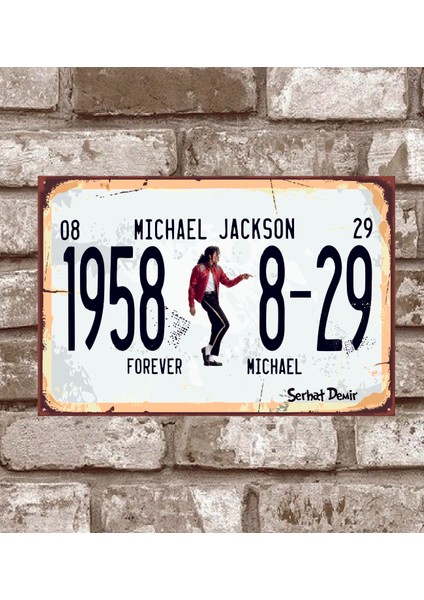 Kişiye Özel Michael Jackson Tabela Tarz Retro Vintage Metal Poster