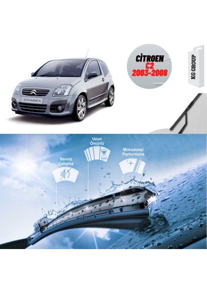 KG Group Citroen C2 2003 Silecek Takımı Sağ ve Sol