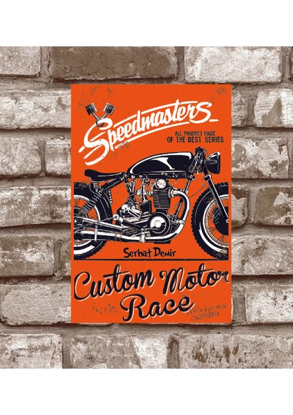 RETRO230 Kişiye Özel Custom Motor Race Retro Vintage Metro Poster