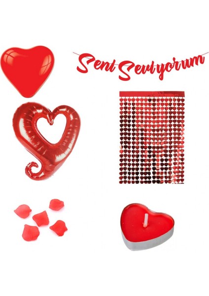 14 Şubat Sevgililer Günü Perdeli Set