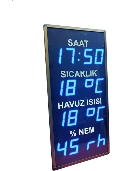 Sanec Havuz Saat Derece Nem Ölçer (Kasa: 75X40 cm - Mavi)