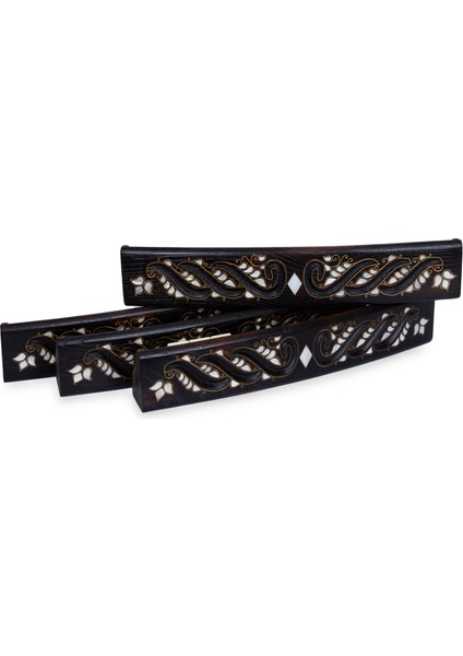 Beyaz Sedef Kakma Telkari Işlemeli Oymalı Ahşap Oval Okey Takımı Aden Oyun Seti fırsatları