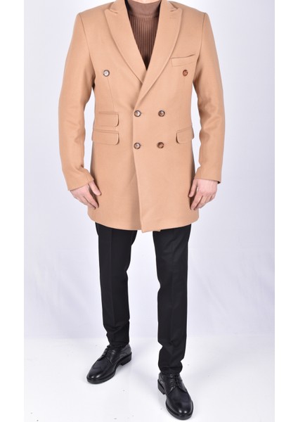 Kruvaze 2229202 Yünlü Kaban/camel/48