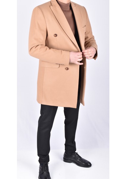 Kruvaze 2229202 Yünlü Kaban/camel/48
