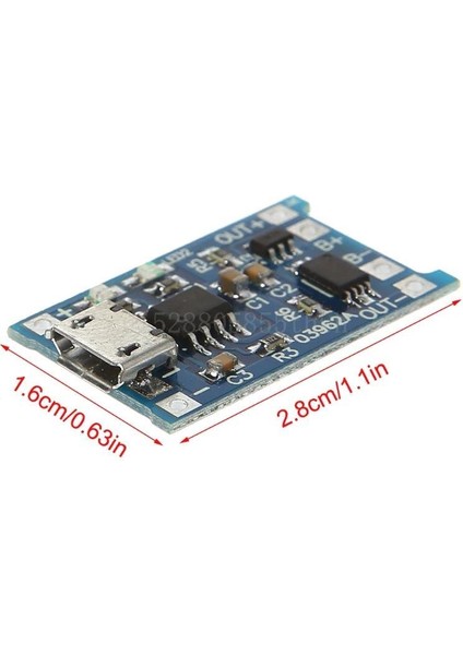03962A 18650 Lityum Pil 3.7V Şarj Kartı 1A Koruma Mini USB Çıkış