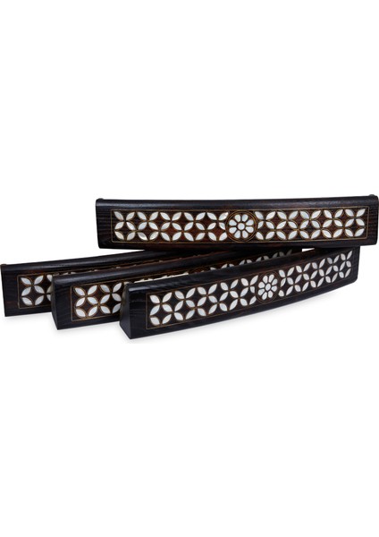 Beyaz Sedef Kakma Telkari Işlemeli Ahşap Oval Okey Takımı Espina Oyun Seti fırsatları