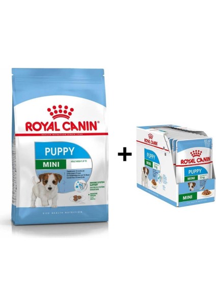 Mini Puppy Yavru Köpek Maması 4 kg + 12 Adet Yaş Mama