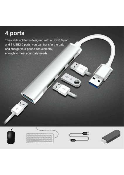 USB 4in1 Hub Adaptör USB 3.0 Çoğaltıcı Çevirici