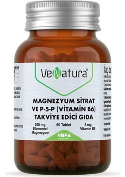 Magnezyum Sitrat Ve P-5-P (Vitamin B6) 60 Tablet
