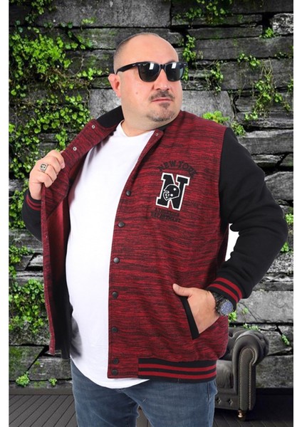 Büyük Beden Erkek College Mont 22728 Bordo