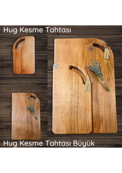 Hug Kesme ve Sunum Tahtası - Dev Boy Ahşap Gıdaya Uygun Hindistan Cevizi Yağı ile Yağlanmış
