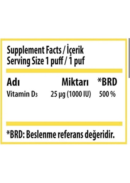 Swiss Bork® D3 Ultraspray D Vitamini 20 Ml