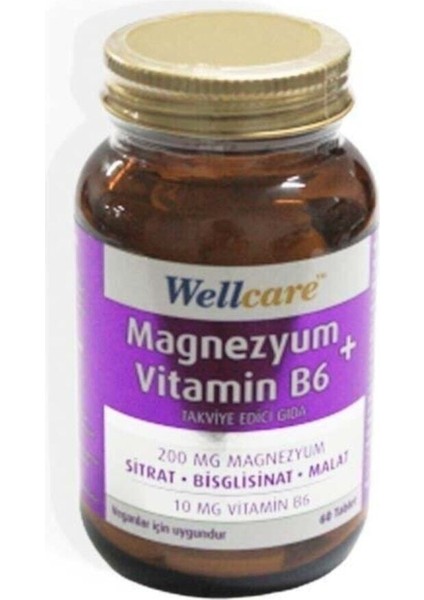 Magnezyum Vitamin B6 Takviye Edici Gıda 60 Tablet