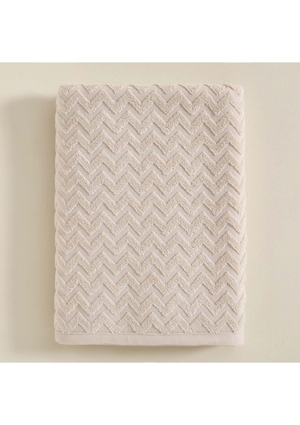 Zigzag Banyo Havlusu 70X140 cm Ekru/bej