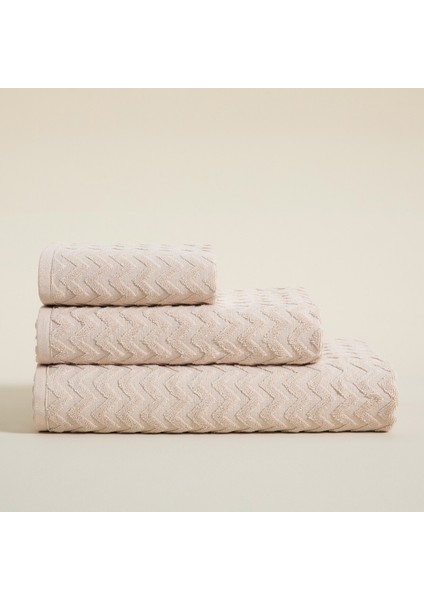 Zigzag Banyo Havlusu 70X140 cm Ekru/bej