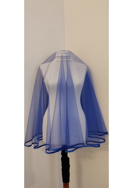 Moda & Nur Saten Biyeli Gelin Kına Örtüsü Sax Mavi