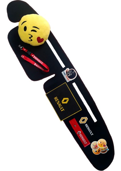 Renault Broadway R9/11 Spring Fairway Flash Nakışlı Göğüs Torpido Halısı / Oto Emoji Yastık + Aksesuar