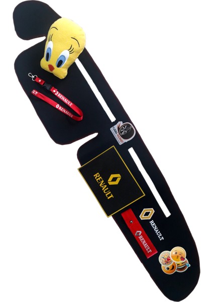 Renault Broadway R9/11 Spring Fairway Flash Nakışlı Göğüs Torpido Halısı / Tweety Oto Yastık + Aksesuar