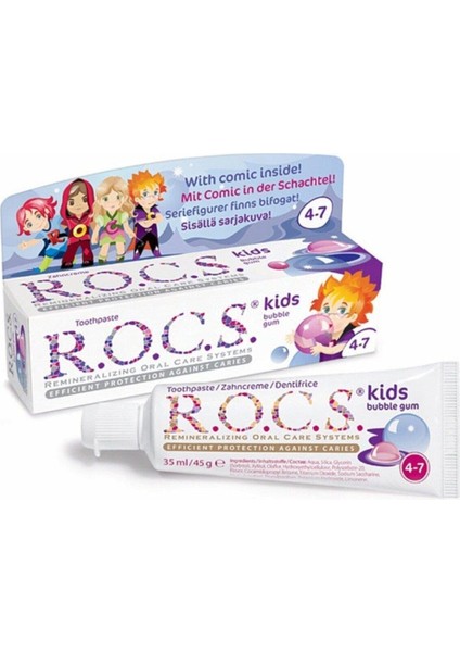 Kids 4-7 Yaş Diş Macunu Balon Sakızı 45g (Rcs101)