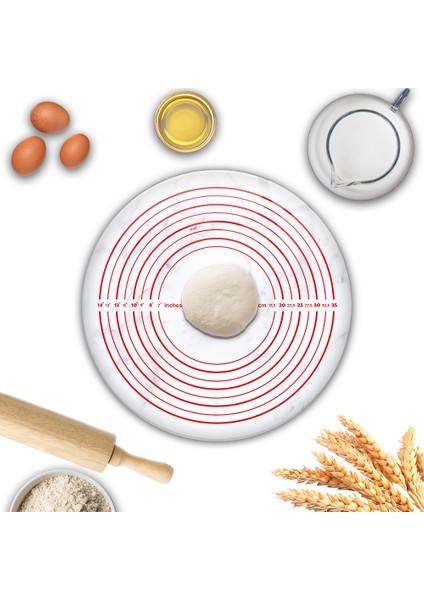 | Cam Hamur Açma Matı | Klasik Mermer | Çap40 Cm