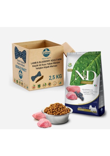 Tahılsız Mini Kuzu Yaban Mersini Küçük Irk Köpek Maması 2,5 kg