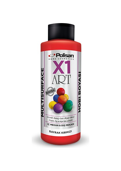 X1 Art Multisurface Hobi Boyası Bayrak Kırmızı 120 ml